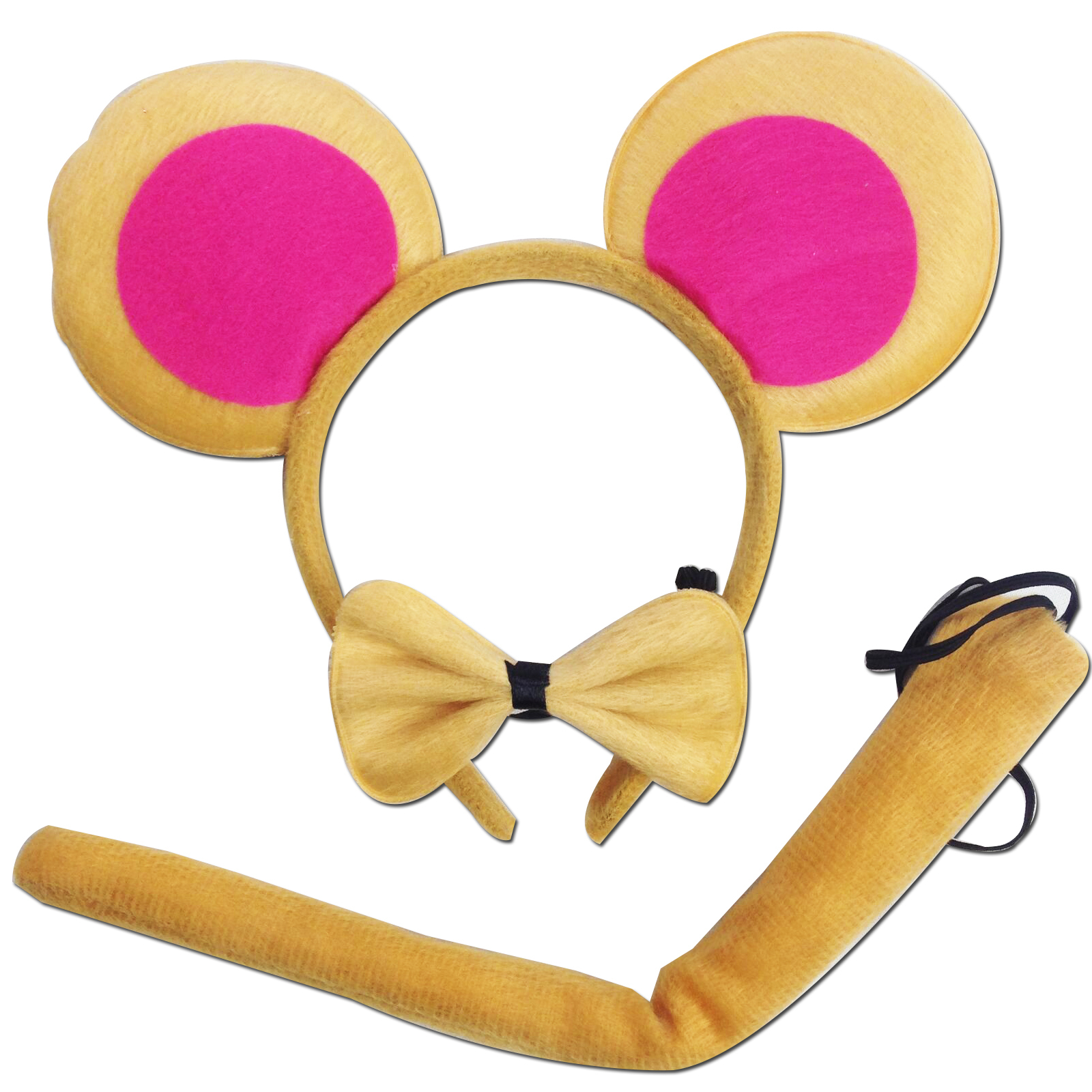 3pcs set animal costume dress up party bow tie tail ears book week monkey brown
