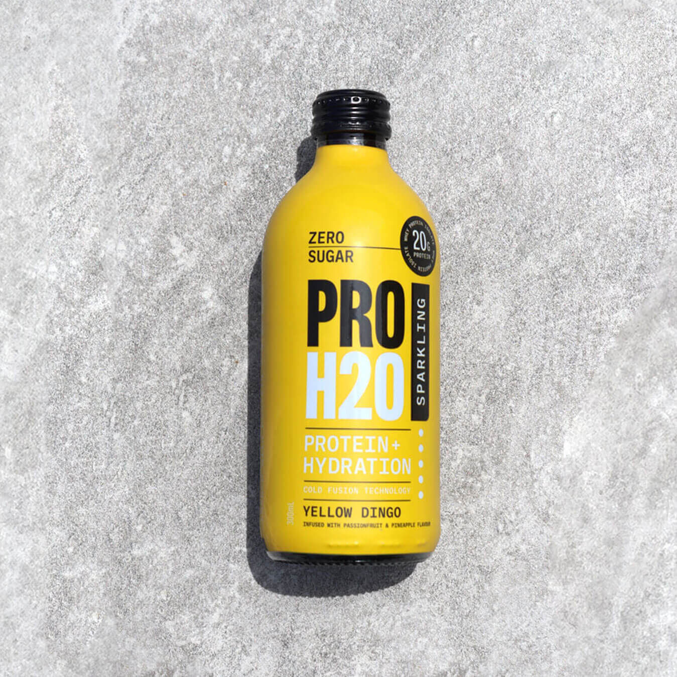 pro h20 sparkling water 20g protein hydration drink zero sugar yellow dingo