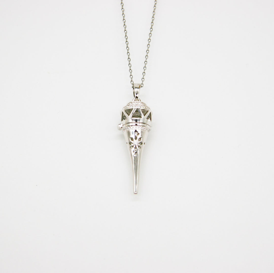 gift box cone white gold aroma necklace + purify oil blend