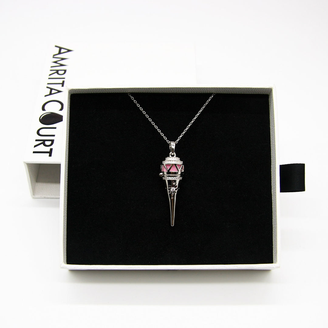 gift box cone white gold aroma necklace + purify oil blend