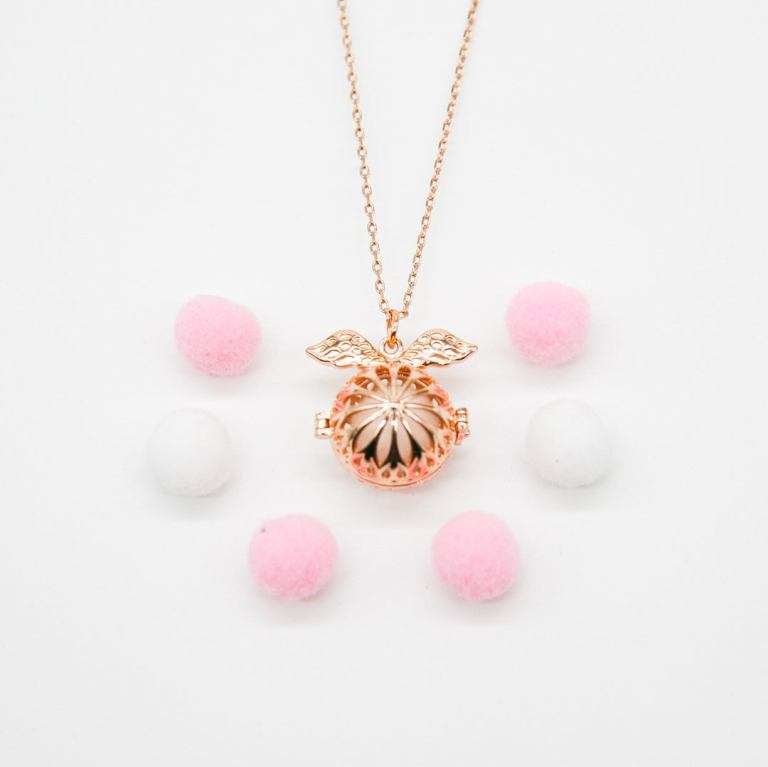 gift box angel ball rose gold aroma necklace + purify oil blend gift box angel ball rose gold aroma necklace + purify oil blend