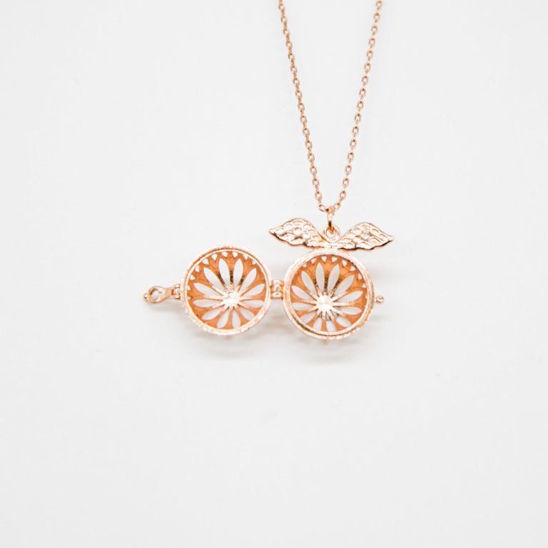 gift box angel ball rose gold aroma necklace + purify oil blend gift box angel ball rose gold aroma necklace + purify oil blend
