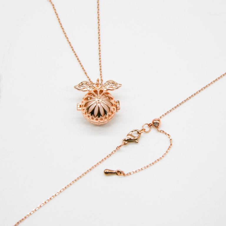 gift box angel ball rose gold aroma necklace + purify oil blend gift box angel ball rose gold aroma necklace + purify oil blend