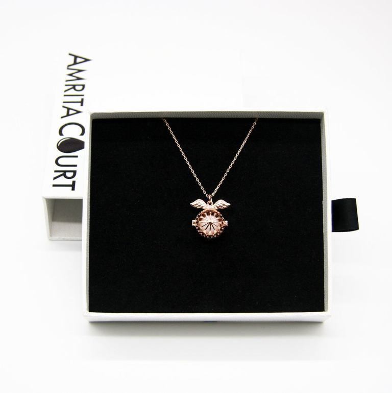 gift box angel ball rose gold aroma necklace + purify oil blend gift box angel ball rose gold aroma necklace + purify oil blend