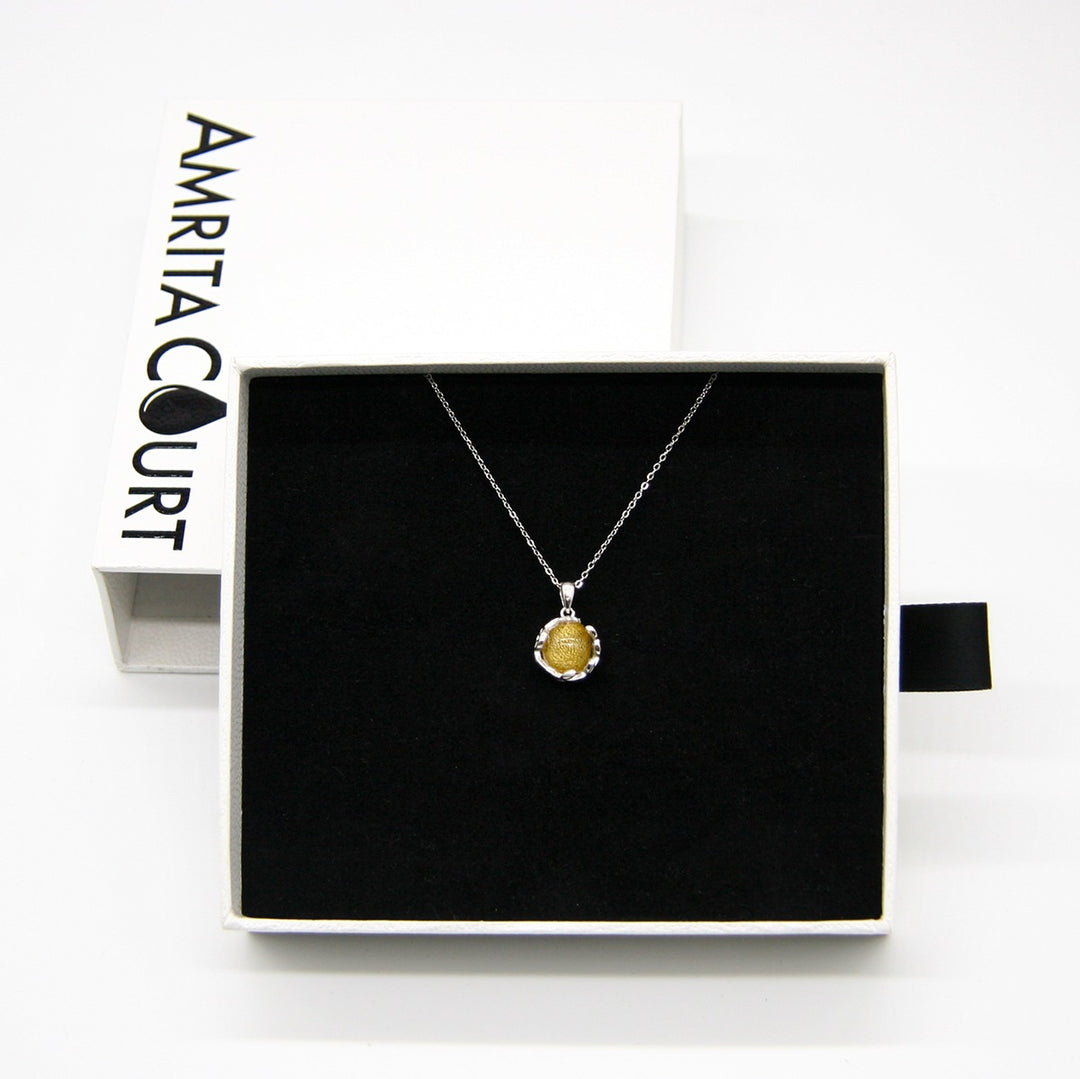 gift box aroma necklace white gold planet jovian gold (golden yellow) + purify oil blend