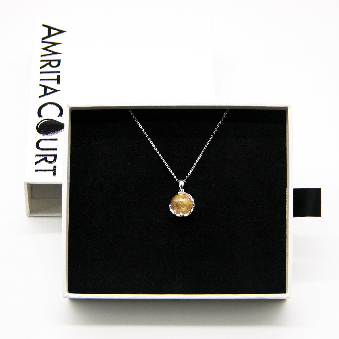 gift box aroma necklace white gold planet nebula nova (pink) + purify oil blend