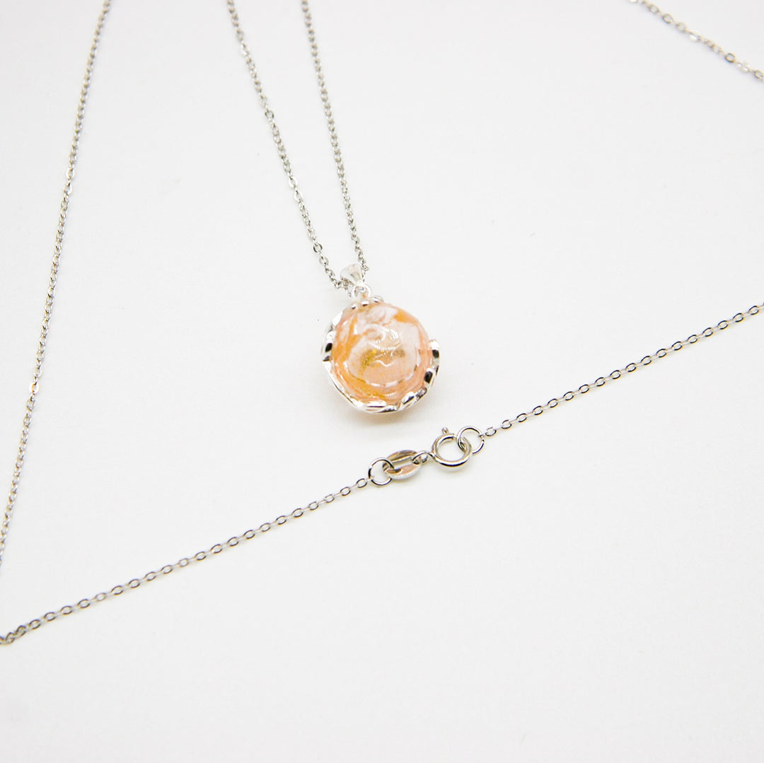 gift box aroma necklace white gold planet nebula nova (pink) + purify oil blend