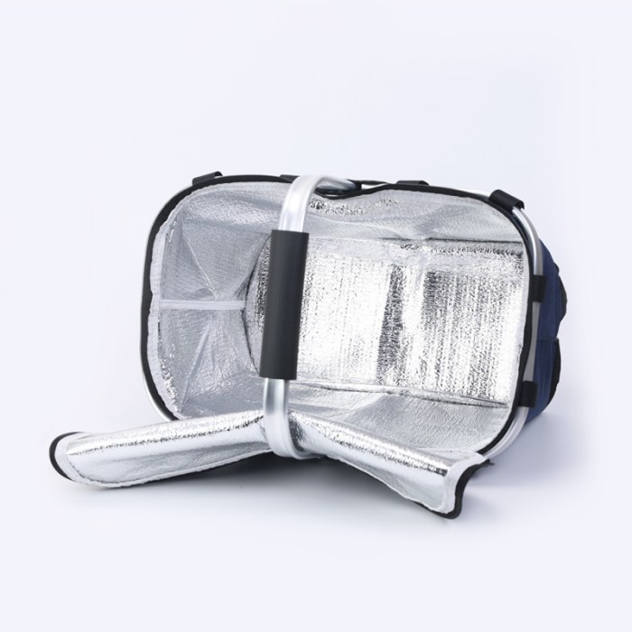 red portable picnic basket foldable insulated outdoor shopping basket, meal delivery & takeout carrier