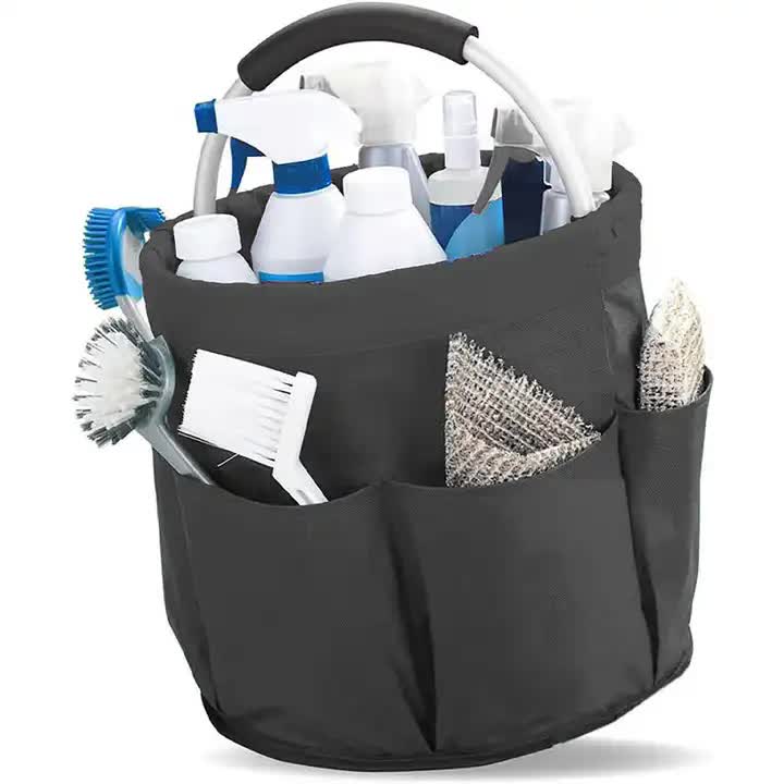 dark gray portable folding picnic basket – multi function beach basket, storage bag, toiletry organizer, and shopping basket for outdoor and home use