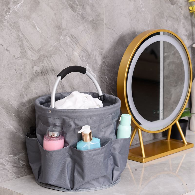 dark gray portable folding picnic basket – multi function beach basket, storage bag, toiletry organizer, and shopping basket for outdoor and home use