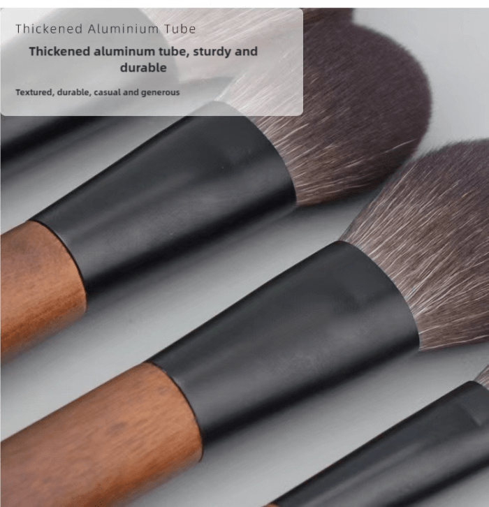 style a 12 piece mini portable makeup brush set fiber bristle beauty tool set(with storage bag)