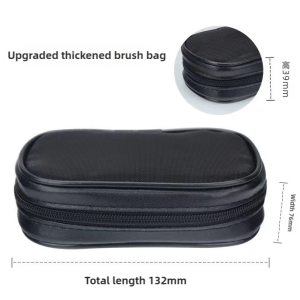 style a 12 piece mini portable makeup brush set fiber bristle beauty tool set(with storage bag)