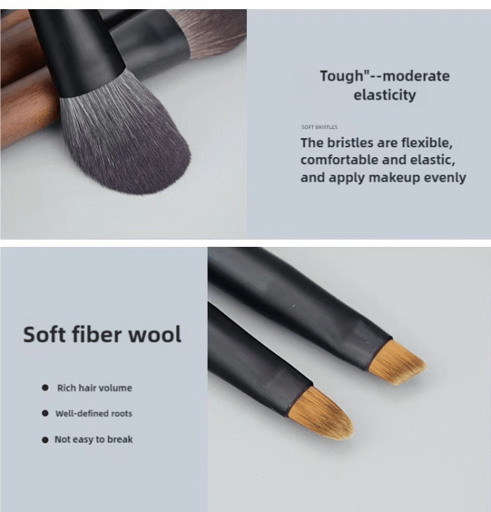 style b 12 piece mini portable makeup brush set fiber bristle beauty tool set(with storage bag) style b 12 piece mini portable makeup brush set fiber bristle beauty tool set(with storage bag)