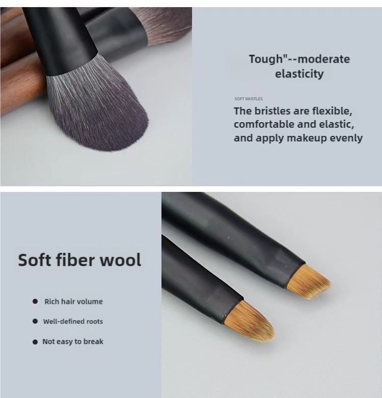 style b 12 piece mini portable makeup brush set fiber bristle beauty tool set(with storage bag)
