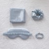 light gold luxury faux silk sleep gift set 4 piece eye mask, pillowcase & scrunchies for relaxation & comfort