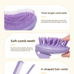 green eco friendly wheat straw hair care set massage brush, detangling comb, and v shaped comb for all hair types