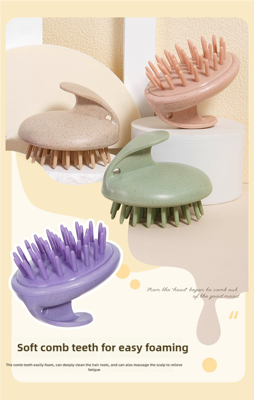 green eco friendly wheat straw hair care set massage brush, detangling comb, and v shaped comb for all hair types