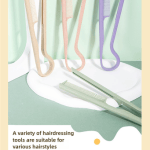 light brown eco friendly wheat straw hair care set massage brush, detangling comb, and v shaped comb for all hair types