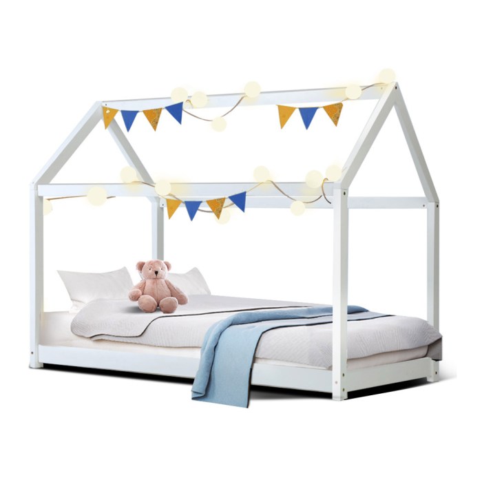 Artiss Bed Frame Wooden Kids House Frame White CASA Artiss Bed Frame Wooden Kids House Frame White CASA