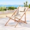 gardeon outdoor deck chair wooden sun lounge folding beach patio furniture beige gardeon outdoor deck chair wooden sun lounge folding beach patio furniture beige