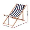 gardeon outdoor deck chair wooden sun lounge folding beach patio furniture blue