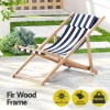 gardeon outdoor deck chair wooden sun lounge folding beach patio furniture blue