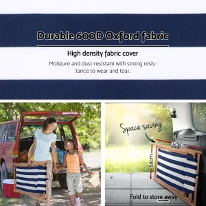 gardeon outdoor deck chair wooden sun lounge folding beach patio furniture blue