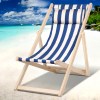 gardeon outdoor deck chair wooden sun lounge folding beach patio furniture blue