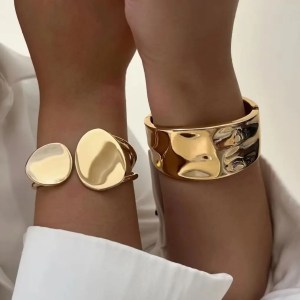 diazi wide cuff bangle – punk metal bracelet for men & women, gift jewelry DIAZI Wide Cuff Bangle – Punk Metal Bracelet for Men & Women, Gift Jewelry 1
