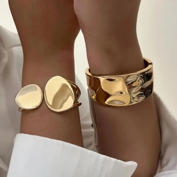 DIAZI Wide Cuff Bangle – Punk Metal Bracelet for Men & Women, Gift Jewelry 1