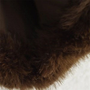 women's chocolate mocha faux fur short jacket – retro turn down collar, pockets, cropped straight blazer Women's Chocolate Mocha Faux Fur Short Jacket – Retro Turn-Down Collar, Pockets, Cropped Straight Blazer 3