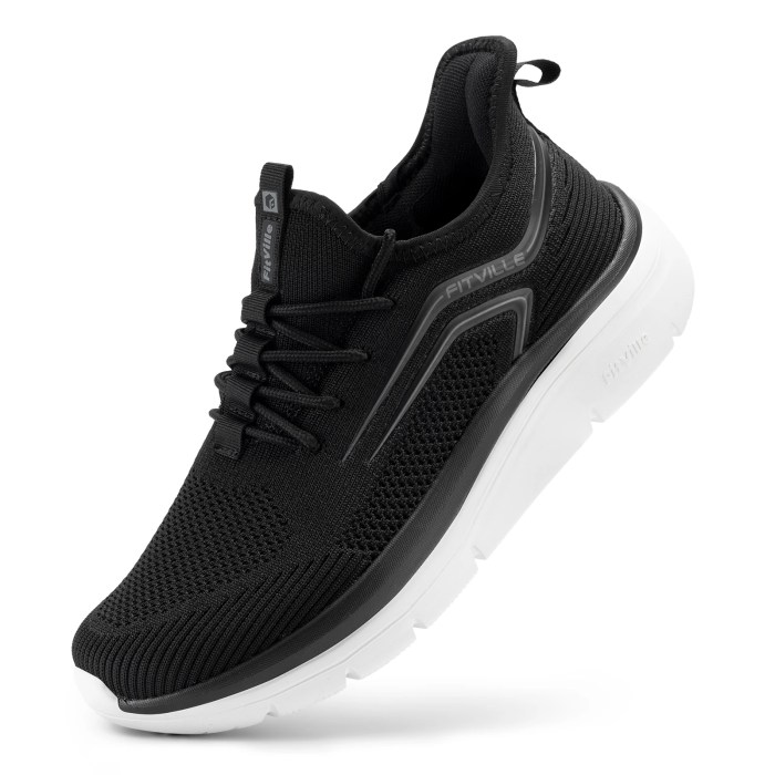 FitVille Men's Thick Sole Running Shoes – Shock Absorbing, Lightweight Sneakers