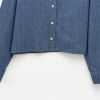 Zach Women's Lapel Long Sleeve Button-Up Denim Shirt 4