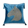 beaded horse head velvet cushion cover 45x45cm decorative throw pillow case with tassels for sofa & home decor Beaded Horse Head Velvet Cushion Cover - 45x45cm Decorative Throw Pillow Case with Tassels for Sofa & Home Decor 3