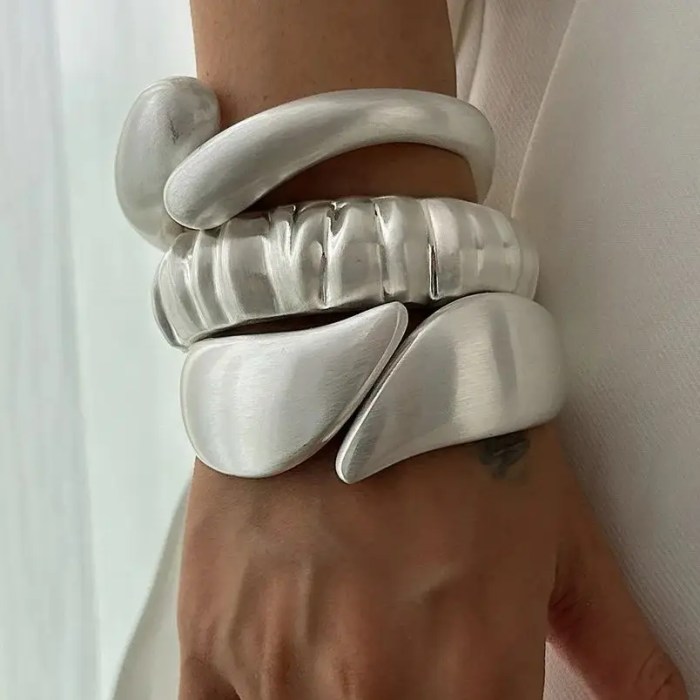 diazi matte silver wide cuff bangle – vintage punk geometric bracelet for men & women DIAZI Matte Silver Wide Cuff Bangle – Vintage Punk Geometric Bracelet for Men & Women 1
