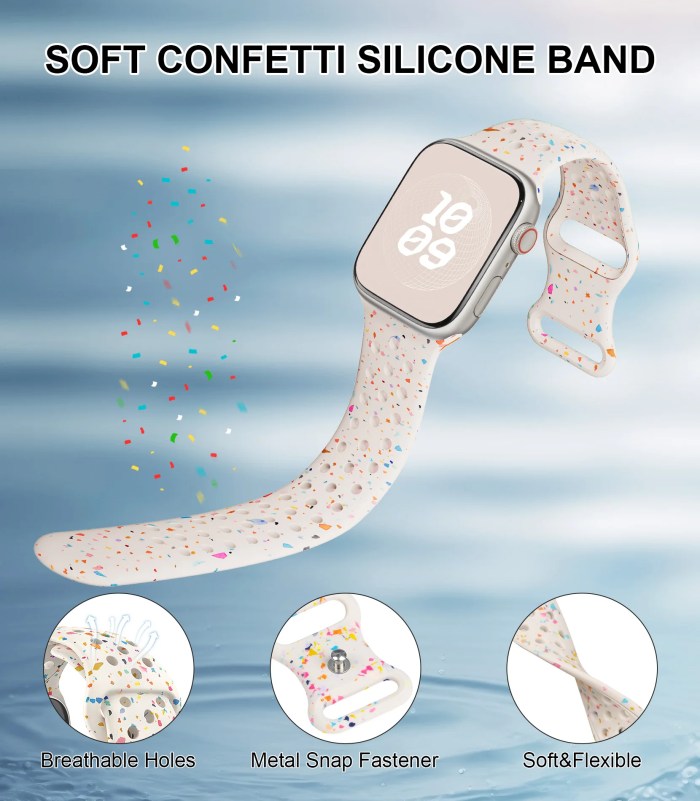 Sport Silicone Strap for Apple Watch 40mm-49mm, Ultra 2, Series 9/8/7/6/5/4/SE 3