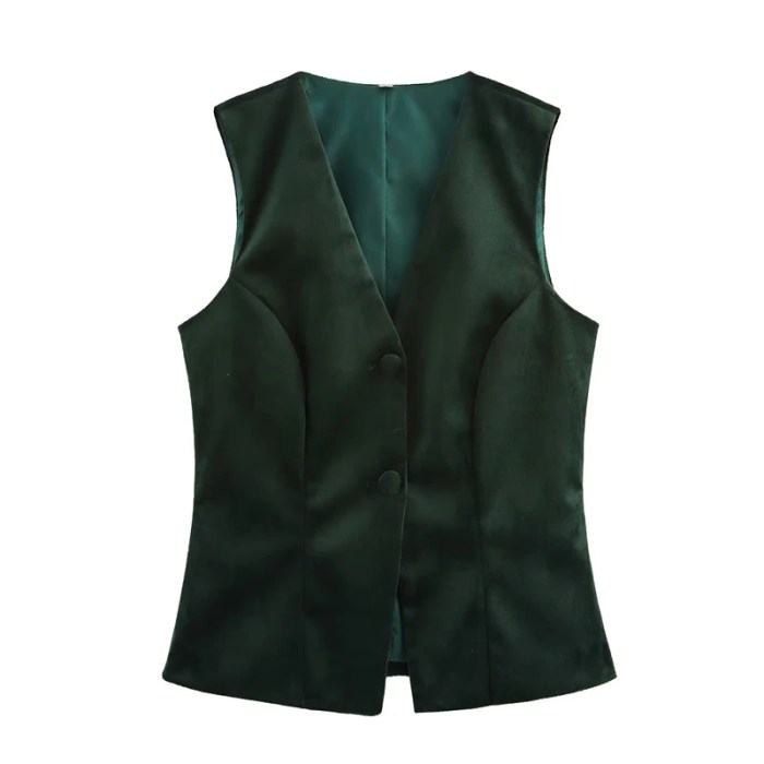 Women's Velvet Waistcoat – Retro V-Neck, Single-Breasted Slim Fit, Sleeveless Crop Top Thin Vest