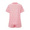 women's pink heart loungewear shortsleeve sleepwear set Women's Pink Heart Loungewear Shortsleeve Sleepwear Set 2