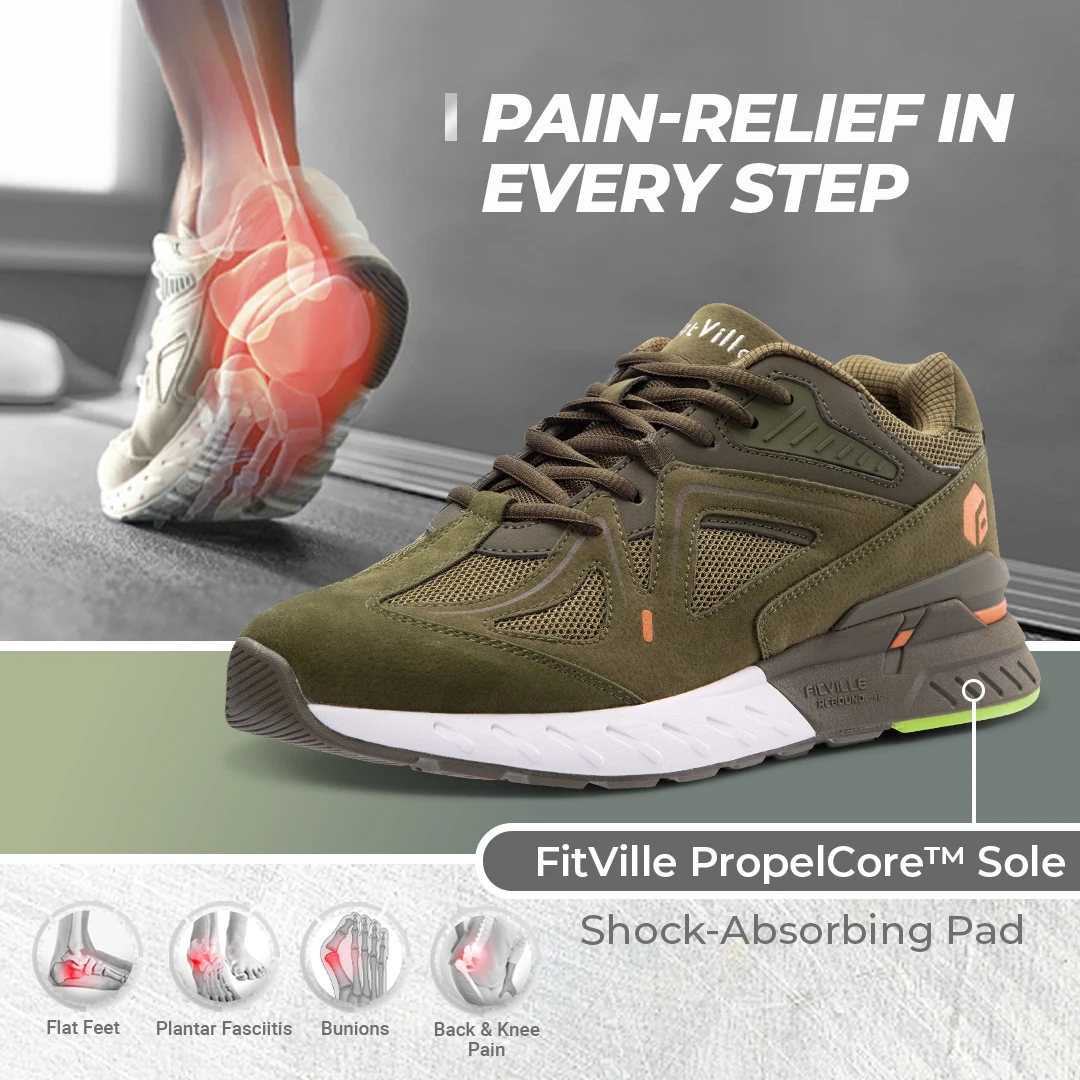 FitVille Men's Walking Shoes – Extra Wide, Lightweight Sneakers with Arch Support 2