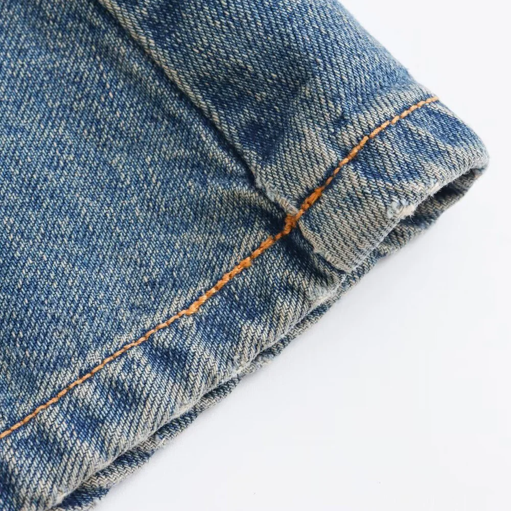 Women's Autumn Butterfly A-Line Denim Dress – Casual Lapel Commuting Dress 6