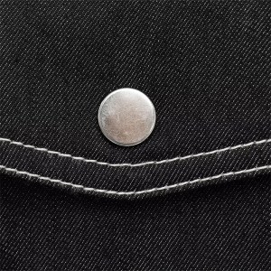 Women's Black Denim Jacket – White Line Detail, Flap Pockets, Loose Cropped Zipper Outerwear 4