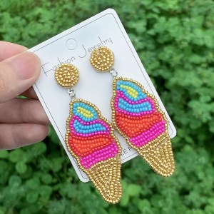 rainbow beaded umbrella & ice cream love statement earrings – boho jewelry for women & girls Rainbow Beaded Umbrella & Ice Cream Love Statement Earrings – Boho Jewelry for Women & Girls 4
