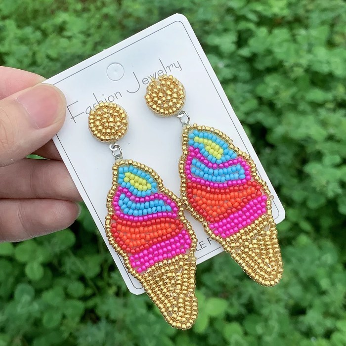 rainbow beaded umbrella & ice cream love statement earrings – boho jewelry for women & girls Rainbow Beaded Umbrella & Ice Cream Love Statement Earrings – Boho Jewelry for Women & Girls 4