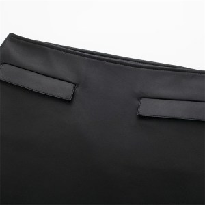 women's black leather look mini skirt – street style, high waist, slim a line with side zipper Women's Black Leather-Look Mini Skirt – Street Style, High Waist, Slim A-Line with Side Zipper 5
