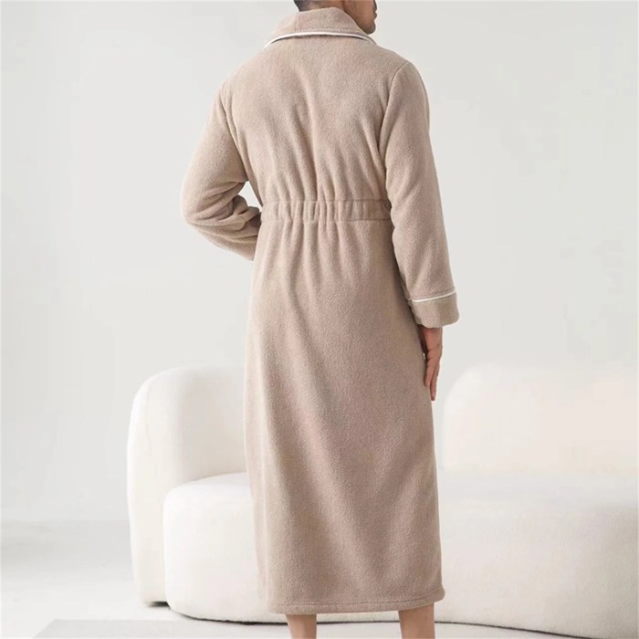men's plush long bathrobe – soft long sleeve spa robe with belt, warm winter robe for bath & shower comfort Men's Plush Long Bathrobe – Soft Long Sleeve Spa Robe with Belt, Warm Winter Robe for Bath & Shower Comfort 2