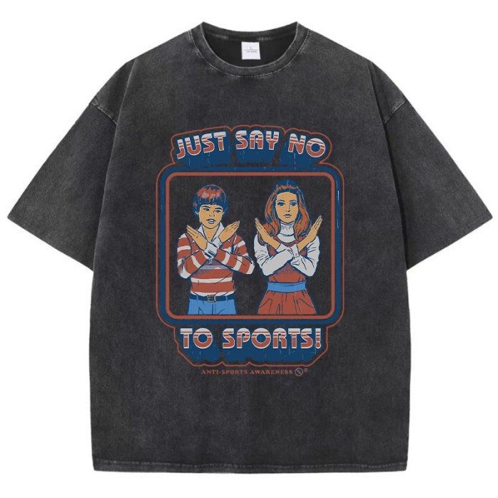 just say no to sports washed t shirt – loose, distressed casual tee Just Say No to Sports Washed T-Shirt – Loose, Distressed Casual Tee 4