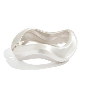 DIAZI Matte Silver Wide Cuff Bangle – Vintage Punk Geometric Bracelet for Men & Women 6