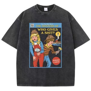 The Mystery Print Women's Cotton Washed T-Shirt – Soft, Breathable & Cool round Neck Tee for Casual Street Fashion