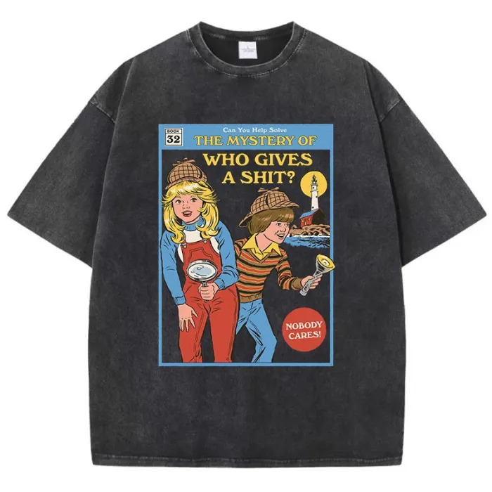 The Mystery Print Women's Cotton Washed T-Shirt – Soft, Breathable & Cool round Neck Tee for Casual Street Fashion