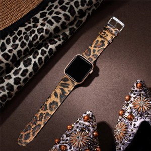 leopard leather strap for apple watch 38mm 49mm, series 9/8/7/6/5/4/se/ultra 2 Leopard Leather Strap for Apple Watch 38mm-49mm, Series 9/8/7/6/5/4/SE/Ultra 2 1
